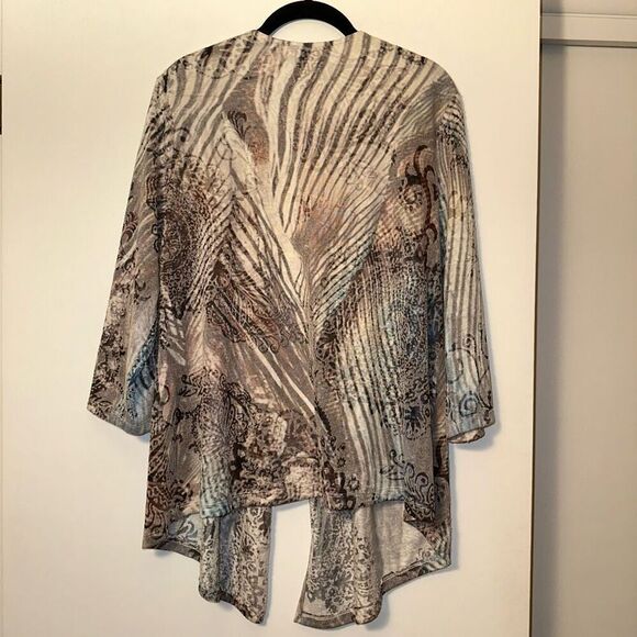 Chicos Women’s Burnout Paisley Dream Cardigan Sweater Size 2 (Large) NWT - Picture 5 of 11